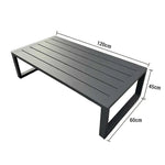 SOLARA Outdoor - 60/120cm Side and Heavy-Duty Design Table Waterproof Wood-Plastic Stainless Steel, Rustproof One-Piece Silver