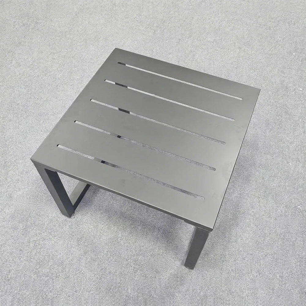 SOLARA Outdoor - 60/120cm Side and Heavy-Duty Design Table Waterproof Wood-Plastic Stainless Steel, Rustproof One-Piece Silver