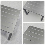 SOLARA Outdoor - 60/120cm Side and Heavy-Duty Design Table Waterproof Wood-Plastic Stainless Steel, Rustproof One-Piece Silver
