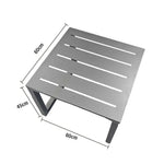 SOLARA Outdoor - 60/120cm Side and Heavy-Duty Design Table Waterproof Wood-Plastic Stainless Steel, Rustproof One-Piece Silver