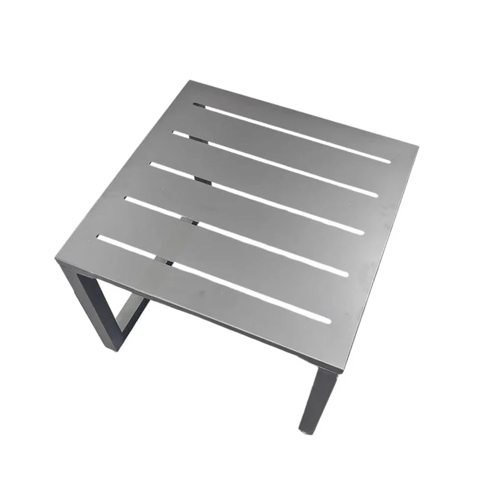 SOLARA Outdoor - 60/120cm Side and Heavy-Duty Design Table Waterproof Wood-Plastic Stainless Steel, Rustproof One-Piece Silver
