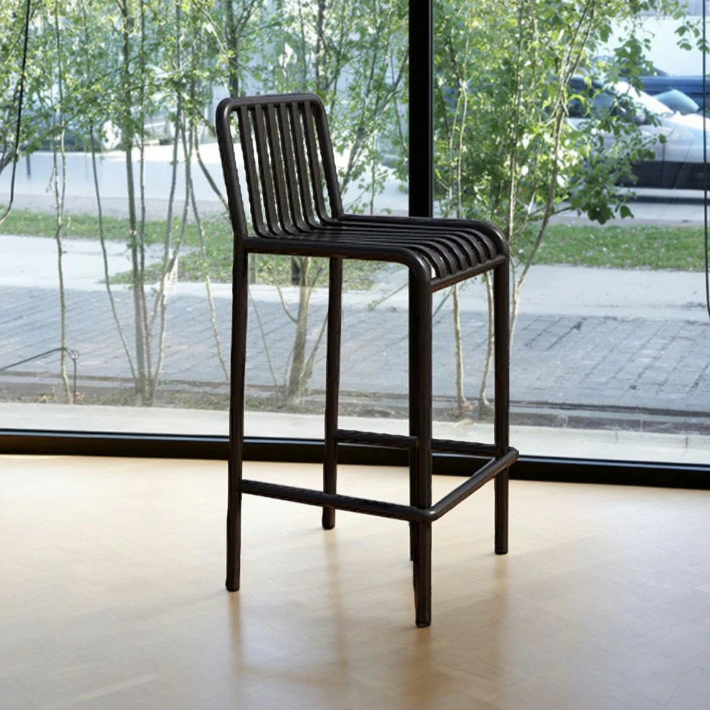 SOLARA Outdoor Design Thickened Stable Chair Durable Nano-Baked and 42cm - Construction, Steel Waterproof Rustproof Finish, Iron Black