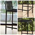 SOLARA Outdoor Design Thickened Stable Chair Durable Nano-Baked and 42cm - Construction, Steel Waterproof Rustproof Finish, Iron Black