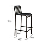 SOLARA Outdoor Design Thickened Stable Chair Durable Nano-Baked and 42cm - Construction, Steel Waterproof Rustproof Finish, Iron Black