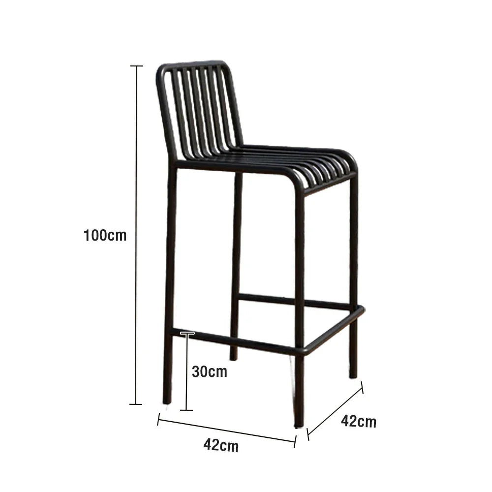 SOLARA Outdoor Design Thickened Stable Chair Durable Nano-Baked and 42cm - Construction, Steel Waterproof Rustproof Finish, Iron Black