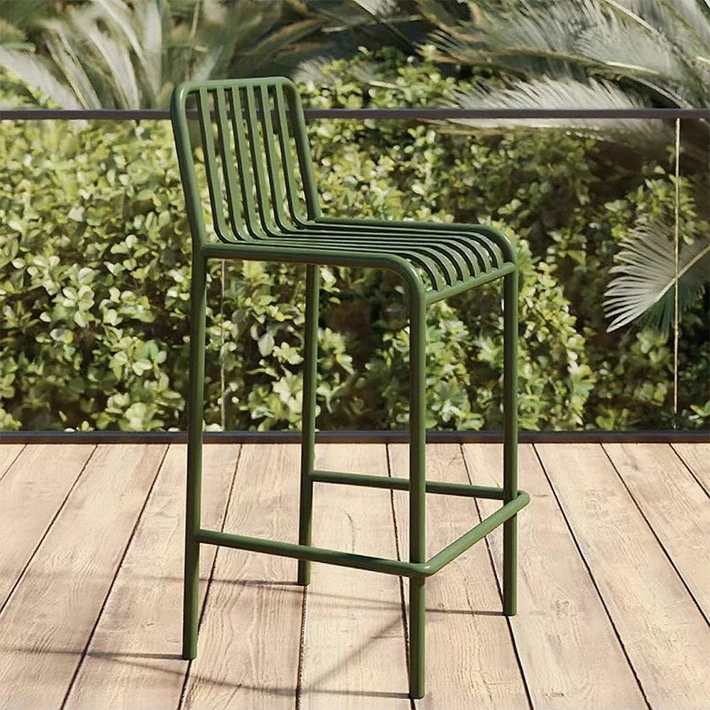 SOLARA Outdoor Iron - Thickened Waterproof Stable Design Rustproof Finish, Durable Chair Construction, 42cm Nano-Baked and Steel Green