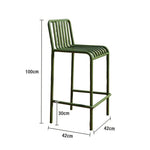 SOLARA Outdoor Iron - Thickened Waterproof Stable Design Rustproof Finish, Durable Chair Construction, 42cm Nano-Baked and Steel Green