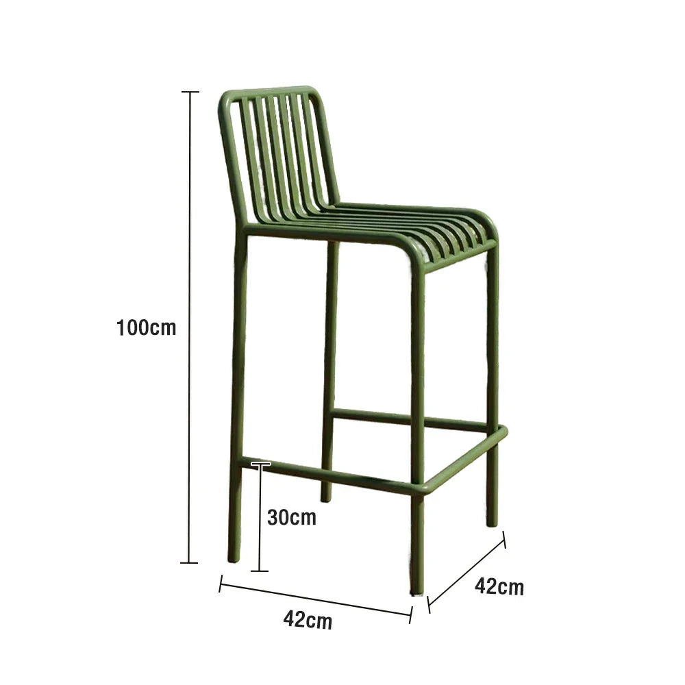 SOLARA Outdoor Iron - Thickened Waterproof Stable Design Rustproof Finish, Durable Chair Construction, 42cm Nano-Baked and Steel Green