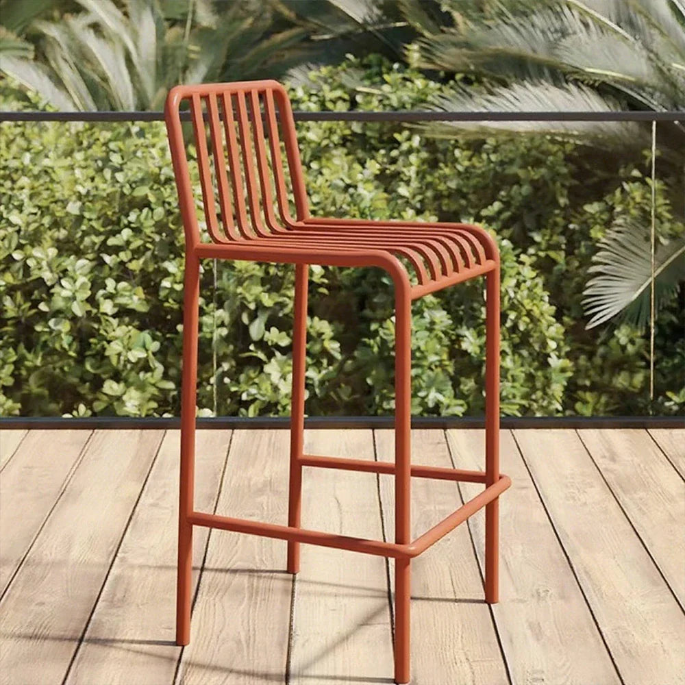 SOLARA Outdoor Finish, Iron Nano-Baked Construction, Chair Stable Rustproof Waterproof Design - Durable Thickened Steel 42cm and Orange