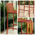 SOLARA Outdoor Finish, Iron Nano-Baked Construction, Chair Stable Rustproof Waterproof Design - Durable Thickened Steel 42cm and Orange