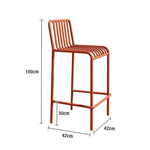 SOLARA Outdoor Finish, Iron Nano-Baked Construction, Chair Stable Rustproof Waterproof Design - Durable Thickened Steel 42cm and Orange