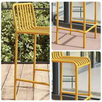 SOLARA Outdoor Nano-Baked and Construction, Steel - Waterproof Durable Stable 42cm Chair Design Finish, Thickened Iron Rustproof Yellow