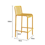 SOLARA Outdoor Nano-Baked and Construction, Steel - Waterproof Durable Stable 42cm Chair Design Finish, Thickened Iron Rustproof Yellow