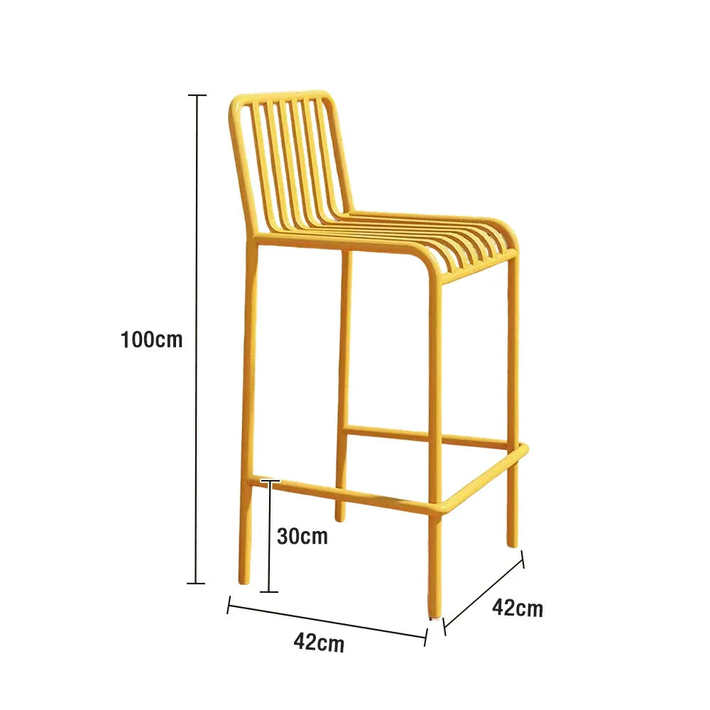 SOLARA Outdoor Nano-Baked and Construction, Steel - Waterproof Durable Stable 42cm Chair Design Finish, Thickened Iron Rustproof Yellow
