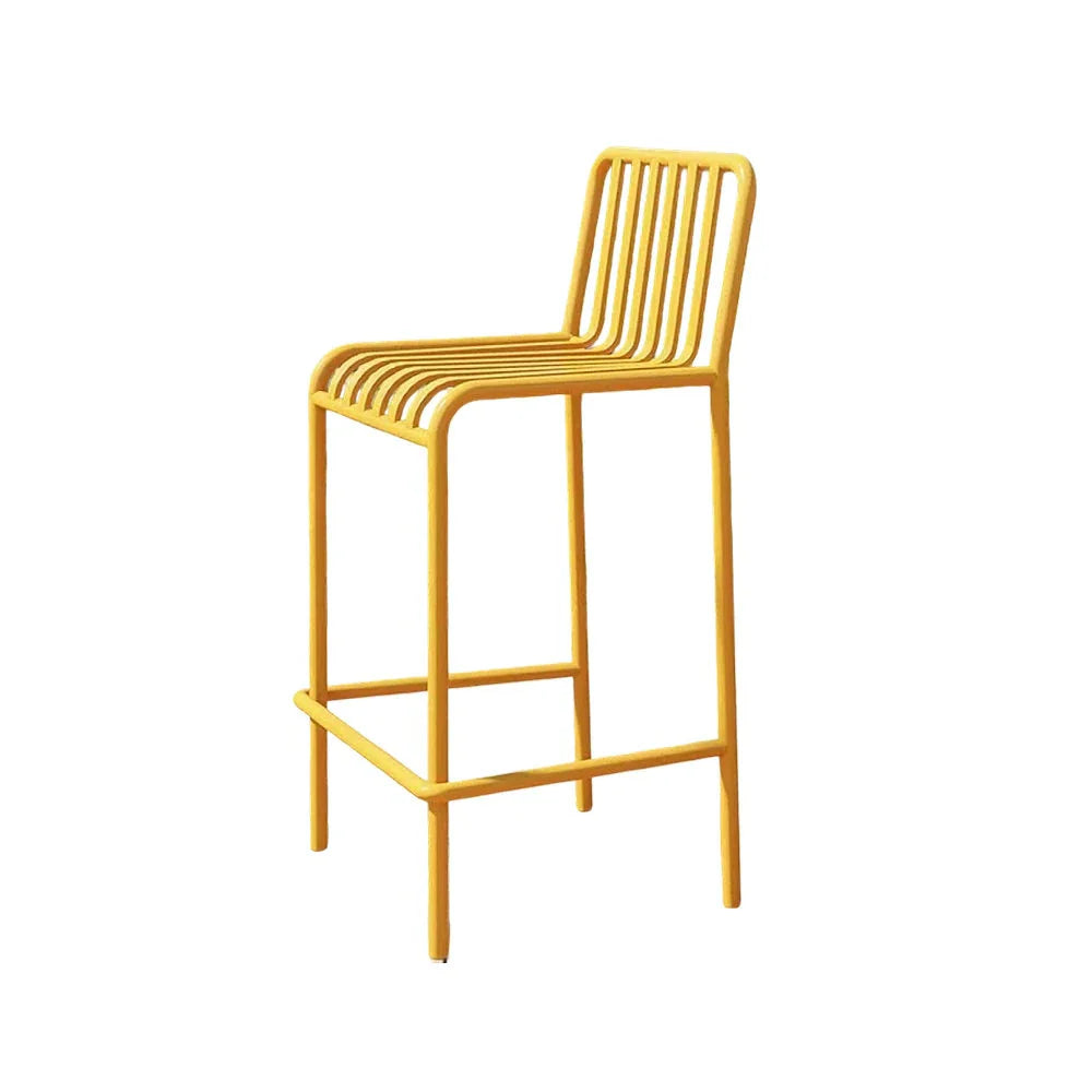 SOLARA Outdoor Nano-Baked and Construction, Steel - Waterproof Durable Stable 42cm Chair Design Finish, Thickened Iron Rustproof Yellow