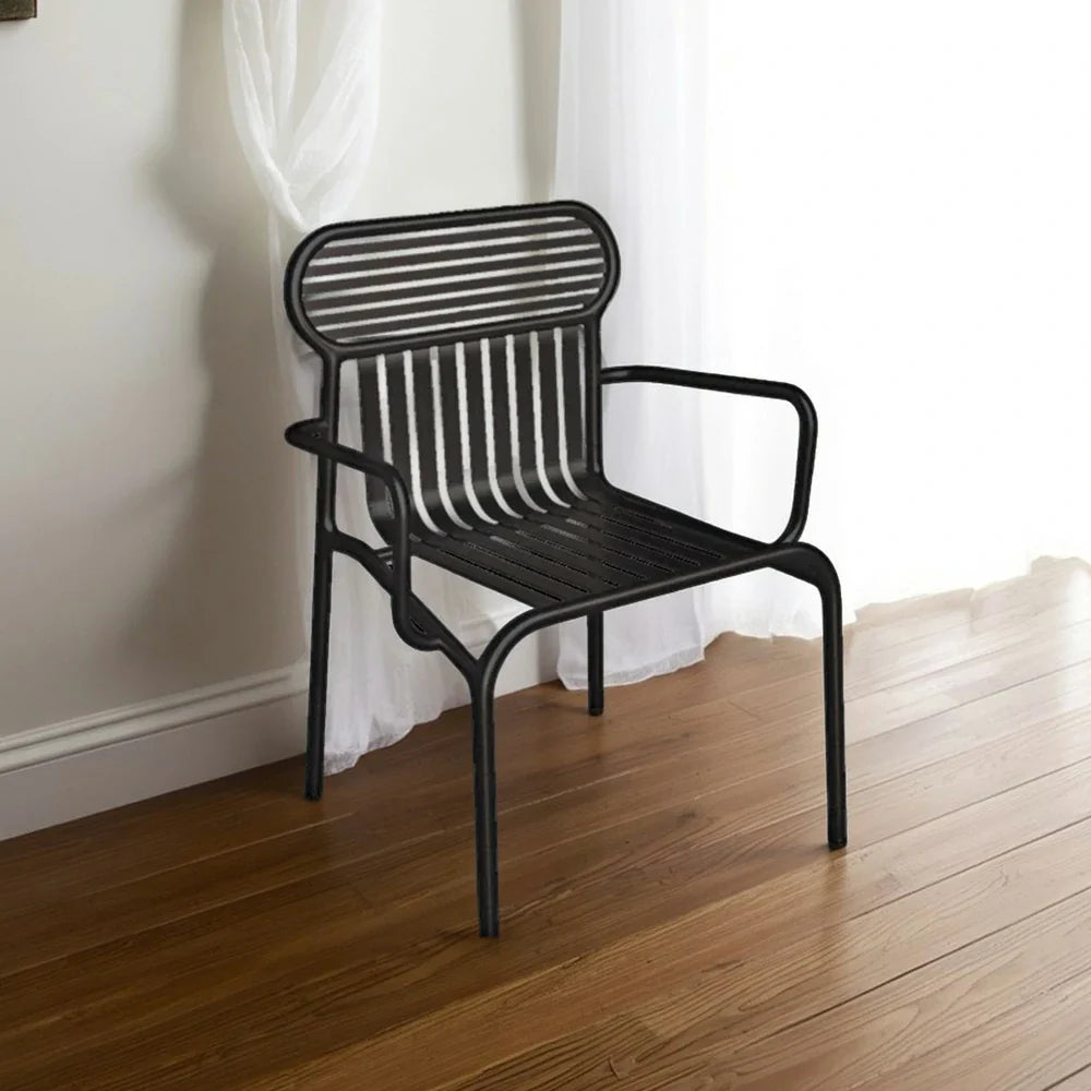 SOLARA Outdoor Finish, Frame, Thickened Strong Iron 42cm High-Temperature Chair Baked Waterproof Steel - Durable Load-Bearing Rustproof Design Black