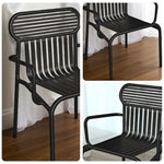 SOLARA Outdoor Finish, Frame, Thickened Strong Iron 42cm High-Temperature Chair Baked Waterproof Steel - Durable Load-Bearing Rustproof Design Black