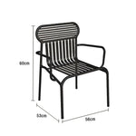 SOLARA Outdoor Finish, Frame, Thickened Strong Iron 42cm High-Temperature Chair Baked Waterproof Steel - Durable Load-Bearing Rustproof Design Black
