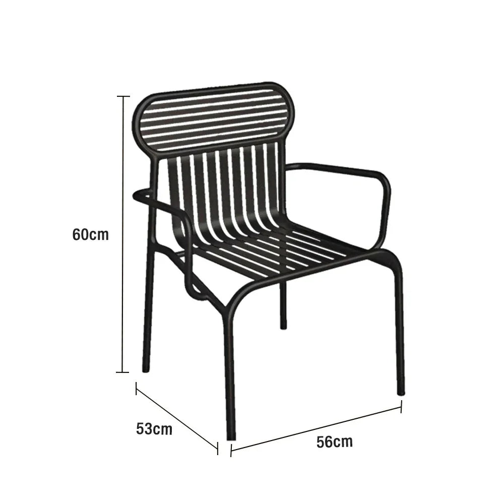 SOLARA Outdoor Finish, Frame, Thickened Strong Iron 42cm High-Temperature Chair Baked Waterproof Steel - Durable Load-Bearing Rustproof Design Black