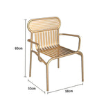 SOLARA Outdoor Chair Thickened Design Waterproof Frame, High-Temperature Baked Rustproof Strong Durable - Finish, Load-Bearing Steel 42cm Iron Gold