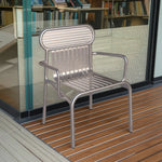 SOLARA Outdoor Finish, Iron Steel High-Temperature Durable - Chair 42cm Rustproof Design Thickened Waterproof Frame, Load-Bearing Strong Baked Silver