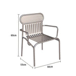 SOLARA Outdoor Finish, Iron Steel High-Temperature Durable - Chair 42cm Rustproof Design Thickened Waterproof Frame, Load-Bearing Strong Baked Silver