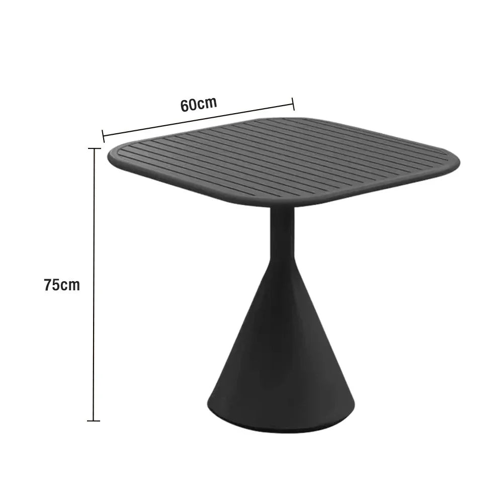 SOLARA Outdoor High-Temperature - Waterproof Dining Thickened 60/70cm Stable Durable Table Design Steel Load-Bearing Frame, Rustproof Baked Finish, Black