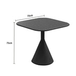 SOLARA Outdoor High-Temperature - Waterproof Dining Thickened 60/70cm Stable Durable Table Design Steel Load-Bearing Frame, Rustproof Baked Finish, Black