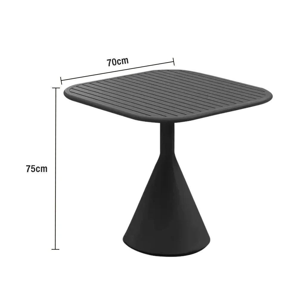 SOLARA Outdoor High-Temperature - Waterproof Dining Thickened 60/70cm Stable Durable Table Design Steel Load-Bearing Frame, Rustproof Baked Finish, Black