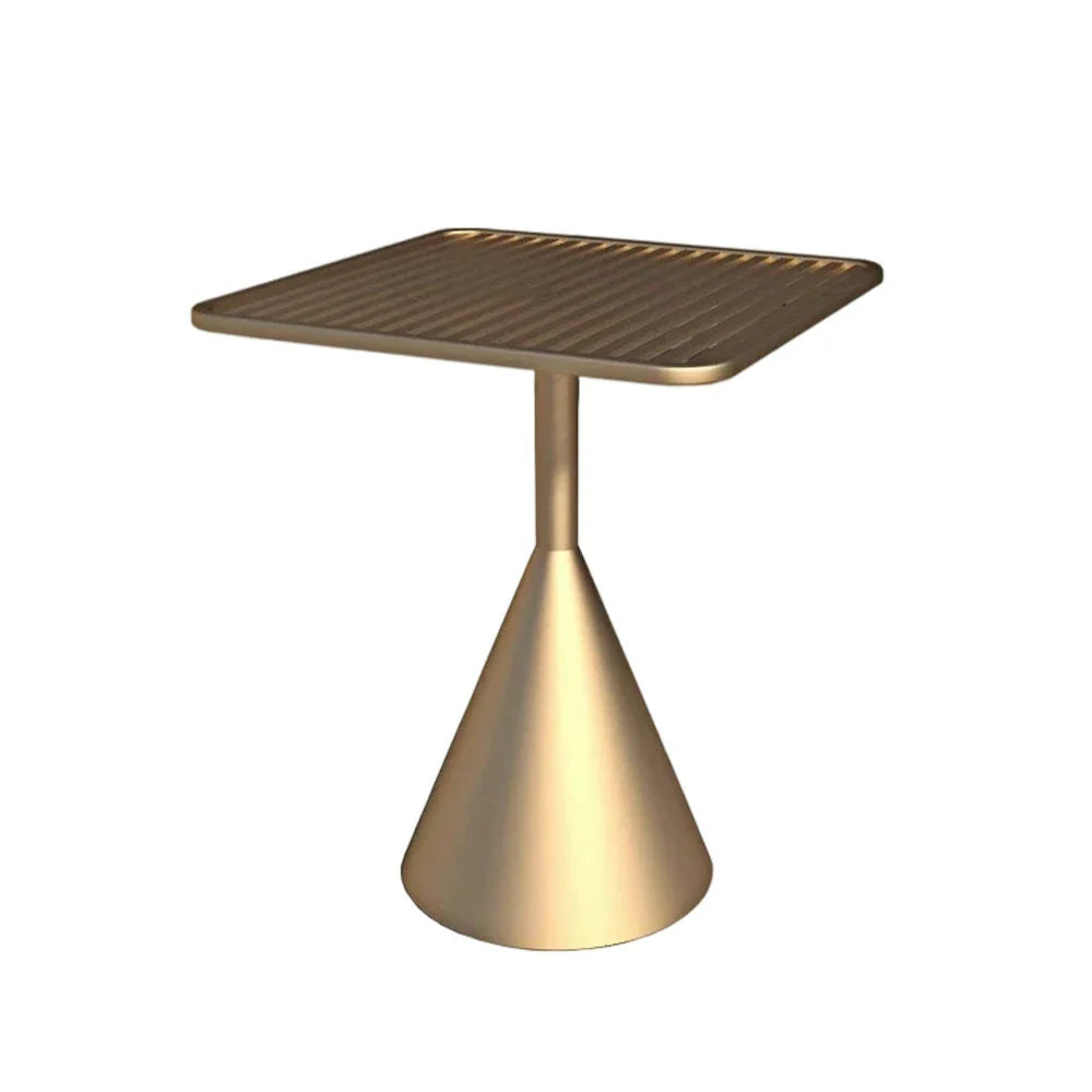 SOLARA Outdoor Waterproof Thickened Baked Load-Bearing Finish, Durable Stable Rustproof 60/70cm Dining Table - Steel Frame, High-Temperature Design Gold