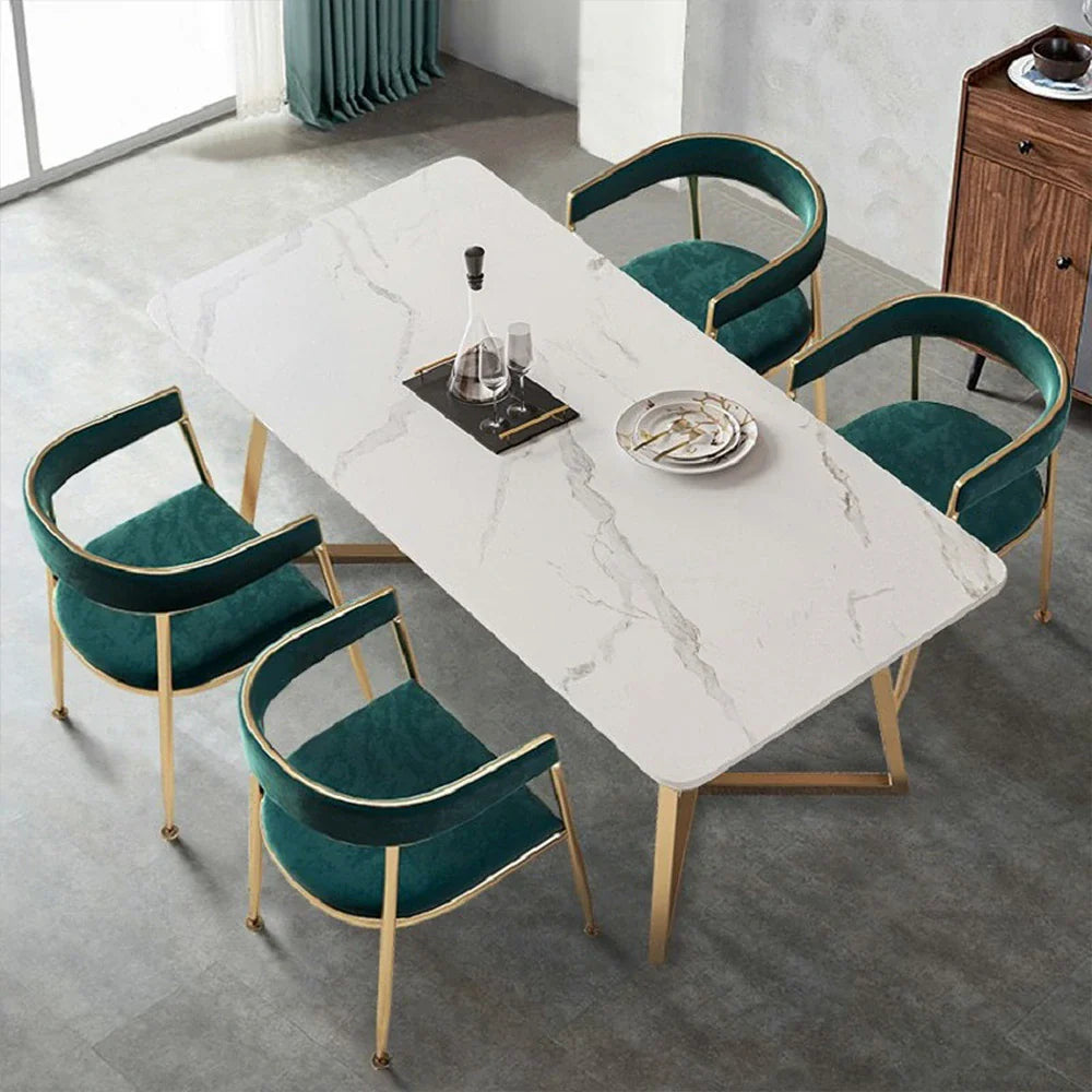 SOLARA Dining Foam, Durable Design Leather Chair Comfortable Frame, - Backrest Sturdy Iron Strong High-Density with Load-Bearing Green