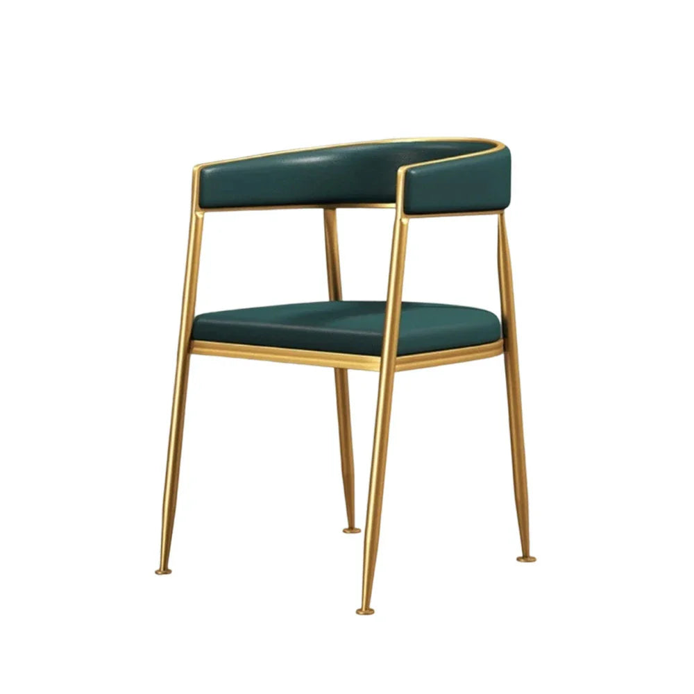 SOLARA Dining Foam, Durable Design Leather Chair Comfortable Frame, - Backrest Sturdy Iron Strong High-Density with Load-Bearing Green