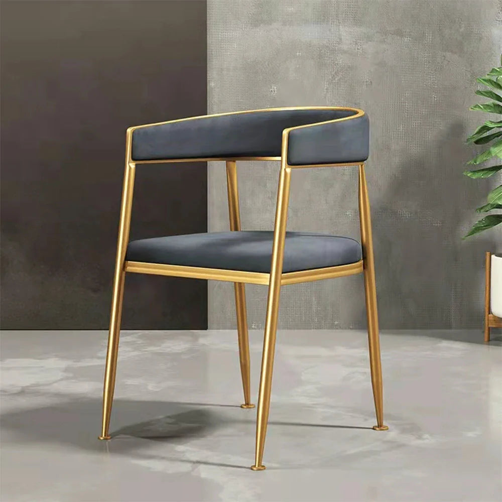 SOLARA Dining Frame, Backrest High-Density Durable Design Chair Sturdy with Load-Bearing - Leather Iron Foam, Strong Comfortable Grey