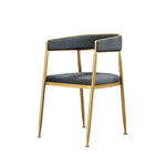 SOLARA Dining Frame, Backrest High-Density Durable Design Chair Sturdy with Load-Bearing - Leather Iron Foam, Strong Comfortable Grey