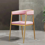 SOLARA Dining Backrest Durable Chair Design Sturdy Leather Iron Load-Bearing with Comfortable Foam, - High-Density Frame, Strong Pink