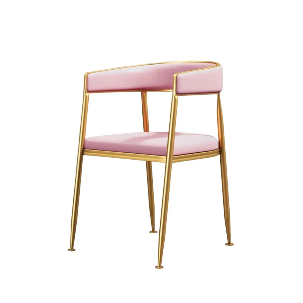 SOLARA Dining Backrest Durable Chair Design Sturdy Leather Iron Load-Bearing with Comfortable Foam, - High-Density Frame, Strong Pink