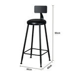 SOLARA Dining Leather Comfortable 90/100cm Upholstery Load-Bearing Foam, Chair Sturdy with - Frame, High-Density Design Black