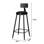 SOLARA Dining Leather Comfortable 90/100cm Upholstery Load-Bearing Foam, Chair Sturdy with - Frame, High-Density Design Black