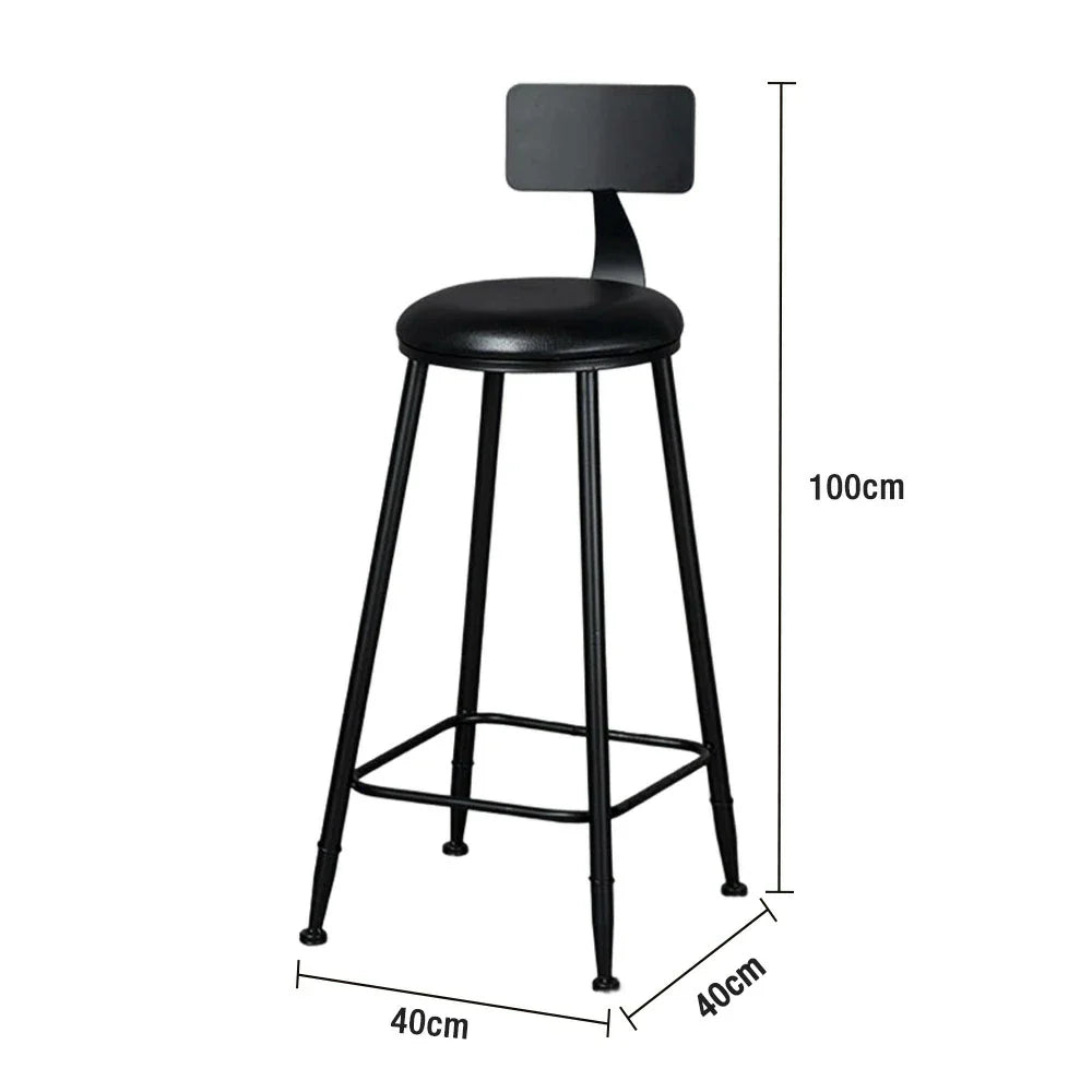 SOLARA Dining Leather Comfortable 90/100cm Upholstery Load-Bearing Foam, Chair Sturdy with - Frame, High-Density Design Black