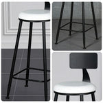 SOLARA Dining - with Upholstery Chair Comfortable Sturdy Design Load-Bearing 90/100cm High-Density Frame, Leather Foam, White