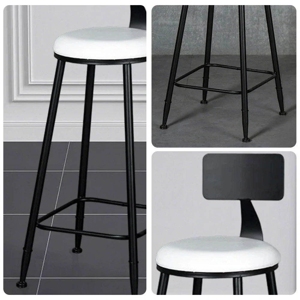 SOLARA Dining - with Upholstery Chair Comfortable Sturdy Design Load-Bearing 90/100cm High-Density Frame, Leather Foam, White