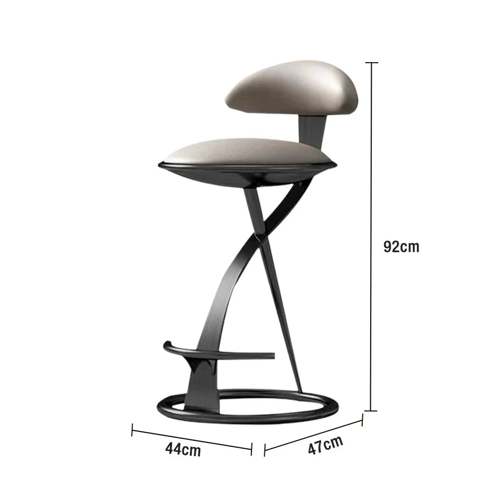SOLARA Dining Load-Bearing - Frame, Chair High-Resilience Upholstery Durable Brushed Leather Black Design Stainless Strong Foam, Top-Grain with Steel Black