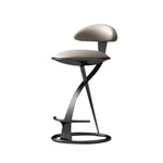 SOLARA Dining Load-Bearing - Frame, Chair High-Resilience Upholstery Durable Brushed Leather Black Design Stainless Strong Foam, Top-Grain with Steel Black