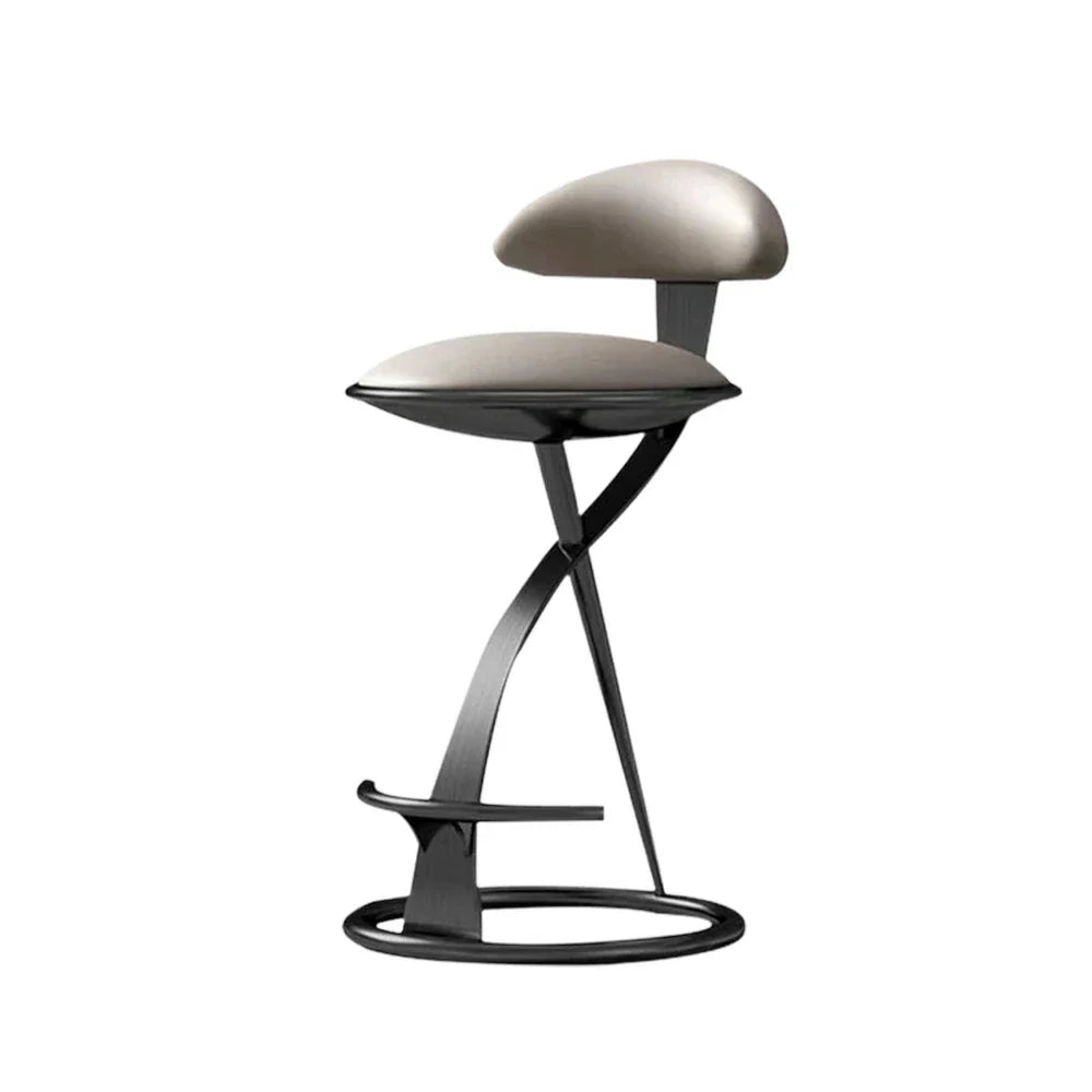 SOLARA Dining Load-Bearing - Frame, Chair High-Resilience Upholstery Durable Brushed Leather Black Design Stainless Strong Foam, Top-Grain with Steel Black