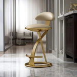 SOLARA Dining Foam, Durable Upholstery Design Black Stainless Frame, with Top-Grain Leather Load-Bearing High-Resilience Steel - Chair Strong Brushed Gold