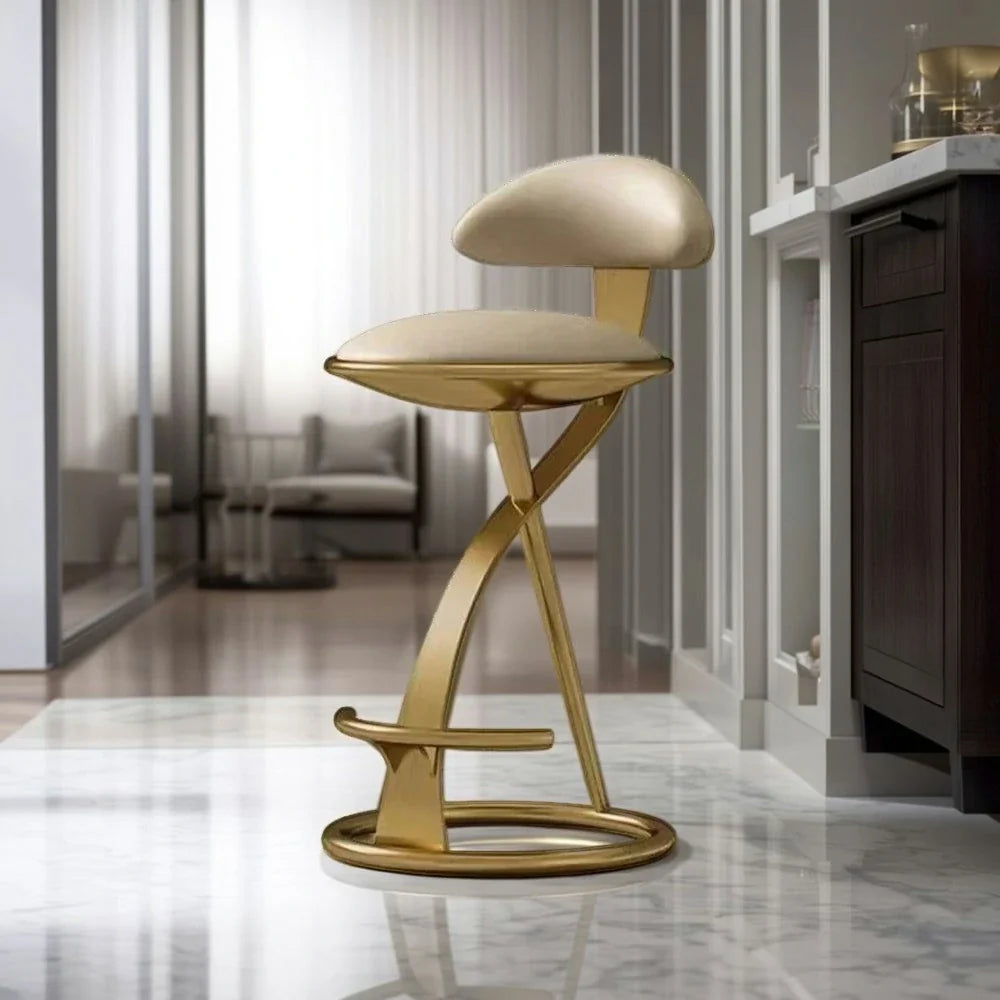 SOLARA Dining Foam, Durable Upholstery Design Black Stainless Frame, with Top-Grain Leather Load-Bearing High-Resilience Steel - Chair Strong Brushed Gold