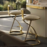 SOLARA Dining Foam, Durable Upholstery Design Black Stainless Frame, with Top-Grain Leather Load-Bearing High-Resilience Steel - Chair Strong Brushed Gold