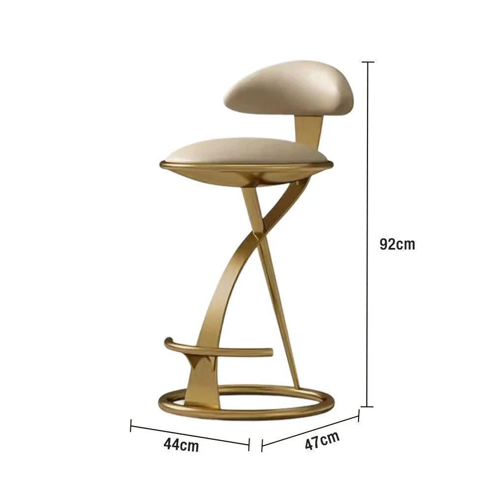 SOLARA Dining Foam, Durable Upholstery Design Black Stainless Frame, with Top-Grain Leather Load-Bearing High-Resilience Steel - Chair Strong Brushed Gold