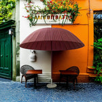 SOLARA Outdoor Central Pole Umbrella - 2.5m Round Canopy, Fade-Resistant Fabric, Wind-Stable Build, Sun & Rain Protection, 40kg Marble Base Included - Red