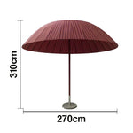 SOLARA Outdoor Central Pole Umbrella - 2.5m Round Canopy, Fade-Resistant Fabric, Wind-Stable Build, Sun & Rain Protection, 40kg Marble Base Included - Red